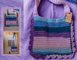 Purple & Blue Multi Colored Crocheted Bag #11