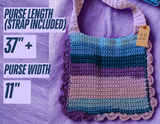 Purple & Blue Multi Colored Crocheted Bag #11