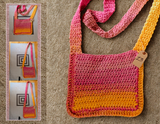 Orange & Pink Crocheted Bag #13