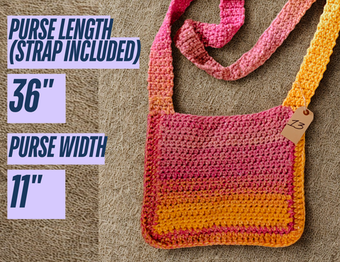Orange & Pink Crocheted Bag #13