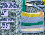 Blue Yellow & White Multi colored Crocheted Bag #18