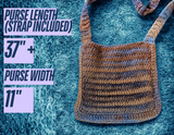 Blue Brown Tan Multi Color Crocheted Bag #4
