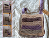 Purple Brown Tan Multi Color Crocheted Bag #6