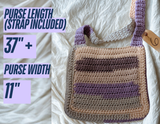 Purple Brown Tan Multi Color Crocheted Bag #6