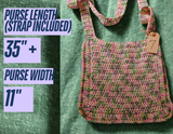 Pink Green Multi Color Crocheted Bag #7