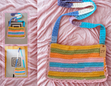 Easter Colors Multi colored Crocheted Bag #19