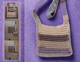 Purple White Brown Multi Color Crocheted Bag #3