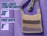 Purple White Brown Multi Color Crocheted Bag #3