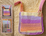 Pink Purple Yellow Multi Color Crocheted Bag #8