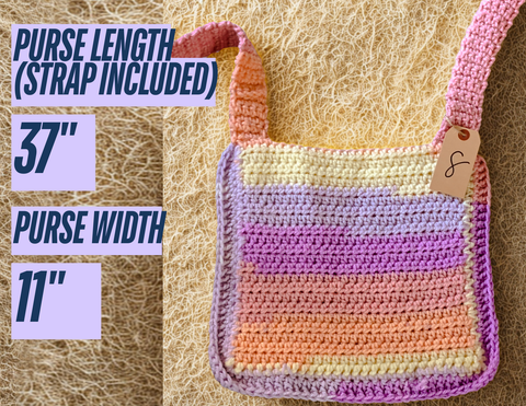 Pink Purple Yellow Multi Color Crocheted Bag #8