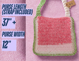 Pink Green White Multi Color Crocheted Bag #1